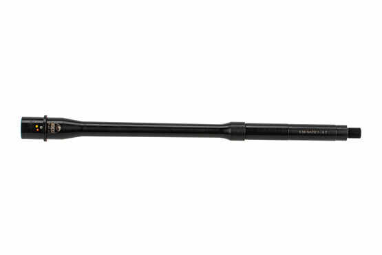 Faxon Firearms mid-length government contour 14.5" AR15 barrel with 1:8 twist rate and .750in gas seat diameter.